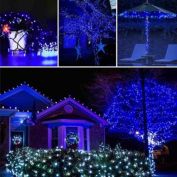 Kitcheniva 39 ft 100 LED Solar String Lights Outdoor Garden, Blue