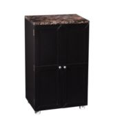 Southern Enterprises 40" Black and Brown Contemporary Solid Bar Cabinet