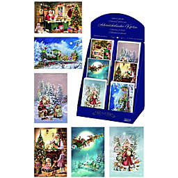 Alexander Taron Set of 60 Warm and Vibrant Assorted Korsch Santa Claus Advent Cards, 14.5