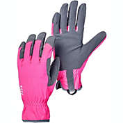 Hestra Garden Gloves  Womens Flora Outdoor Work Gloves, Fuschia/Grey, Size 6