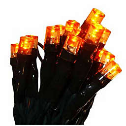 Sienna 20 Battery Operated Amber LED Wide Angle Mini Christmas Lights - 6.25 ft Green Wire