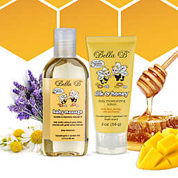 Bella B Naturals Bundle  Baby Massage Oil 3.3 oz and Silk & Honey Baby Lotion 2 oz