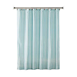 SKL Home Saturday Knight Ltd Seersucker Lightweight Woven Thin white Stripes Fabric Shower Curtain - 70X72