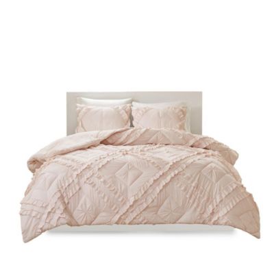 Intelligent Design. 100% Polyester Coverlet Set With Ruffles.