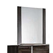 Homeroots Bed & Bath Modern Gray Glossy Wall Mirror