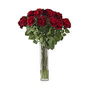 Nearly Natural Large Rose Silk Flower Arrangement, Red