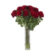 Nearly Natural Large Rose Silk Flower Arrangement, Red