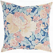 Waverly Blossom Boutique 20" x 20" Blue/Ivory Indoor/Outdoor Throw Pillow