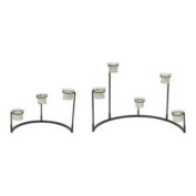 Melrose Decorative Multi-Level Votive Candle Holder Stand (Set Of 4) 12"H, 8.25"H Metal/Glass