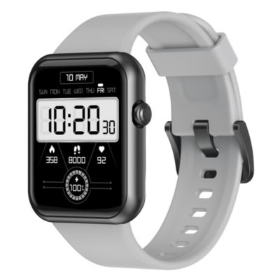 Letsfit 1.55 Inch LCD Color Screen Smartwatch Heart Rate Monitor & Blood Oxygen Saturation  Fitness Tracker for Android and iOS Phones - IW2 - Gray