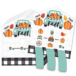 Big Dot of Happiness Happy Fall Truck - Harvest Pumpkin Party Game Pickle Cards - Pull Tabs 3-in-a-Row - Set of 12