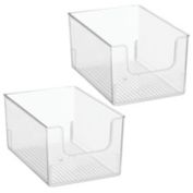 mDesign Plastic Food Storage Organizer Bin for Kitchen, 2 Pack - Clear