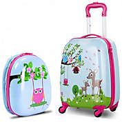 Costway 2 Pieces ABS Kids Suitcase Backpack Luggage Set