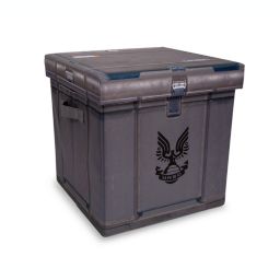 HALO Ammo Crate 15-Inch Storage Bin Cube Organizer With Lid and Handles   Cubby For Closet, Shelves, Toys   Fabric Basket Container, Home Decor for Playroom   Video Game Gifts And Collectibles