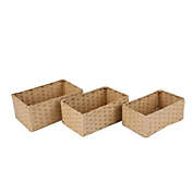 Jessar - Wicker Storage Basket, Set of 3, Beige