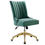 Modway Furniture Empower Channel Tufted Performance Velvet Office Chair, Gold Teal