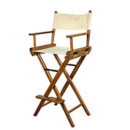 Prime Teak Captain's Chair with Natural Seat Covers