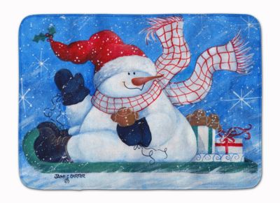 24 by 36 Carolines Treasures BB1828JCMT Snowman with Maltese Kitchen or Bath Mat Multicolor