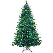 Slickblue Pre-lit Artificial Hinged Christmas Tree with APP Controlled LED Lights-8 ft