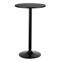 Costway 24 Inch Bistro Pub Table Round Bar Height Cocktail Table with Metal Base and MDF Top