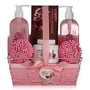 Lovery Home Spa Gift Basket In Cherry Blossom Fragrance - Bath Set