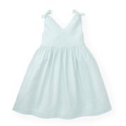 Hope & Henry Girls' Bow Shoulder Swing Dress (Mint Stripe, 2T)
