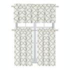 Alternate image 0 for Kate Aurora Living Shabby Trellis 3 Piece Café Kitchen Curtain Tier And Valance Set - 56 in. W x 36 in. L, Linen