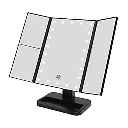 Unique Bargains Touch Screen Adjustable Lighted Makeup Mirror, Black