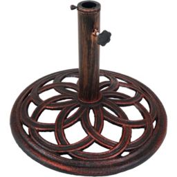 Sunnydaze Outdoor Heavy-Duty Cast Iron Celtic Knot Design Patio Yard Round Umbrella Base Stand - 17\