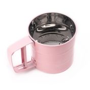 Kitcheniva 2-Pack Stainless Steel Mesh Flour Icing Sugar Sifter Sieve Strainer Cup Baking, Pink
