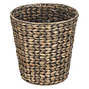 mDesign Small Hyacinth Boho Woven Garbage Wastebasket Trash Can