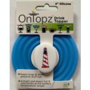 OnTopz 4" Silicone Drink Topper with Nautical Theme Pebble