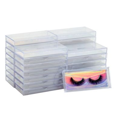 Stockroom Plus 30 Pack Empty Eyelash Tray for False Lashes, Holographic Silver Small Business Packaging. View a larger version of this product image.