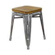 Cheungs Decorative Wood Top Stool With Metal Base - 15.25" X 15.25" X 18.25"