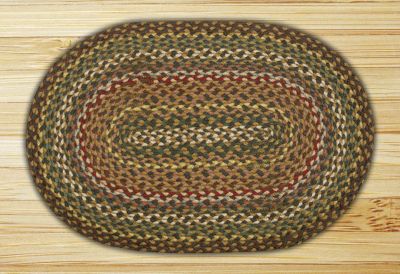Earth Rugs C-51 Fir / Ivory Oval Braided Rug 5 Feet x 8 Feet