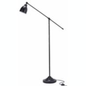 54" Black Metal Swing Arm Reading Floor Lamp - Nourison