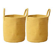 Infinity Merch 2 Pieces Cotton Rope Woven Storage Baskets with Strong Handles