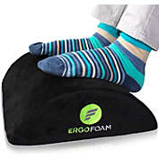 ErgoFoam Ergonomic Foot Rest Under Desk - Premium Velvet Soft Foam Footrest for Desk - Most Comfortable Desk Foot Rest in The World for Lumbar