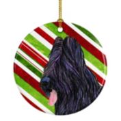 Caroline&#39;s Treasures Briard Candy Cane Holiday Christmas Ceramic Ornament 2.8 x 2.8