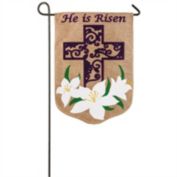 Evergreen Easter Lily Burlap Garden Flag, 12.5 x 18 inches