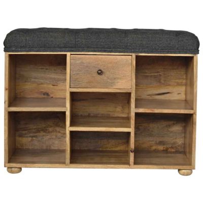 Artisan Furniture Black Tweed 6 Slot Shoe Storage Bench