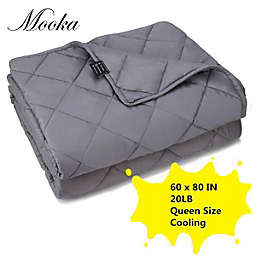 Mooka  20lbs 60x80 inch Twin Size Weighted Blanket in Grey