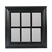 Northlight 17" Black Contemporary Square Windowpane Wall Mirror