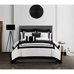 Chic Home Hortense Comforter And Quilt Set Hotel Collection Design Fish Scale Pattern Bed In A Bag Black, Twin
