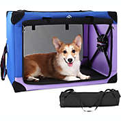 Ownpets Portable Dog Crate,M Size(Blue and Purple)