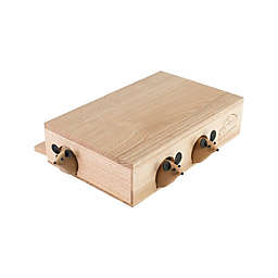 Rubber wood 3 mice cheese board set