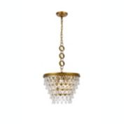 Elegant Lighting Nordic 4 lights brass pendant