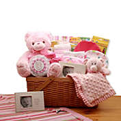 GBDS My First Teddy Bear New Baby Gift Basket - Pink - baby bath set -  baby girl gifts