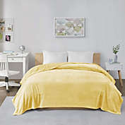 Gracie Mills Microlight Plush Oversized Blanket, Twin/ Twin X-Large, Yellow - ID51-824