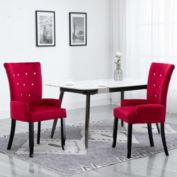 vidaXL vidaXL Dining Chair with Armrests Red Velvet